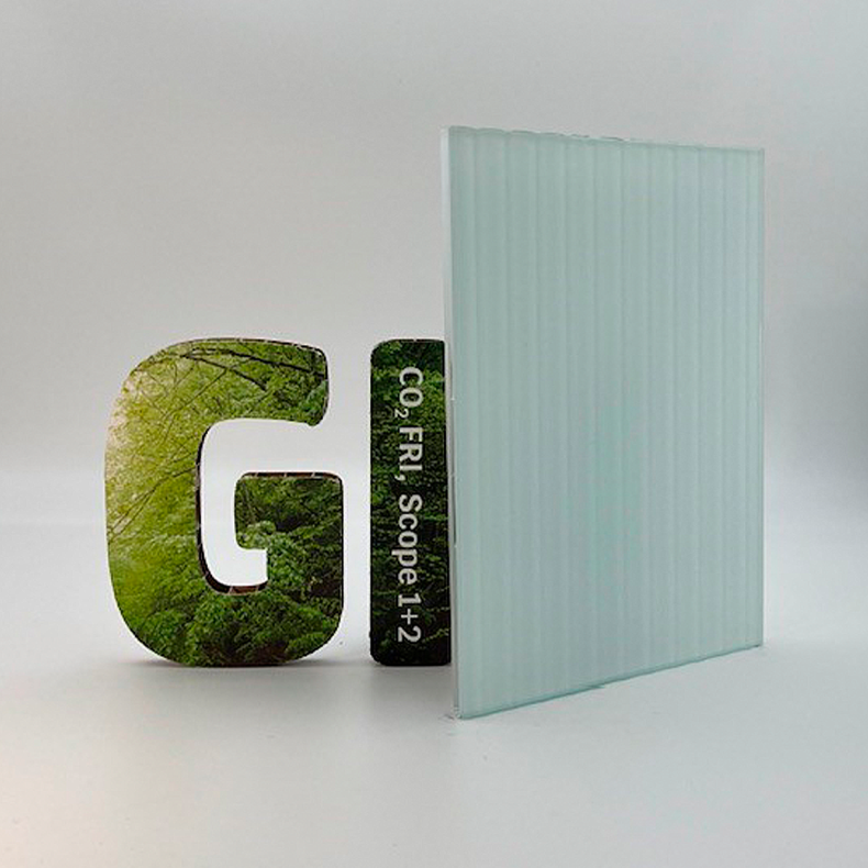 11.6mm Rillet Hrdet Lamineret  Hvid Glas