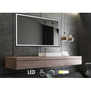 Firkantet Spejl med sort alu ramme Fie 2