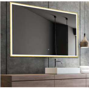 Firkantet spejl med messing ramme Tanja 2