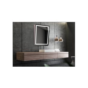 Firkantet spejl p ml (Alma) inkl. led-lys