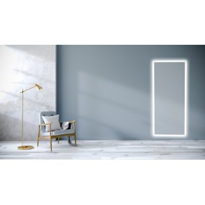 Aflangt spejl p ml (Tenna 1) inkl. lys og anti-damp