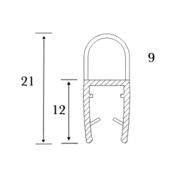 Bruseliste til 8mm glas