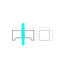 Knop til brusedr firkantet