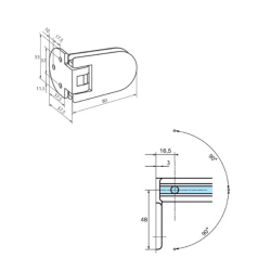 Stremler 3161.30 Krom, Brusebeslag 90 gr.